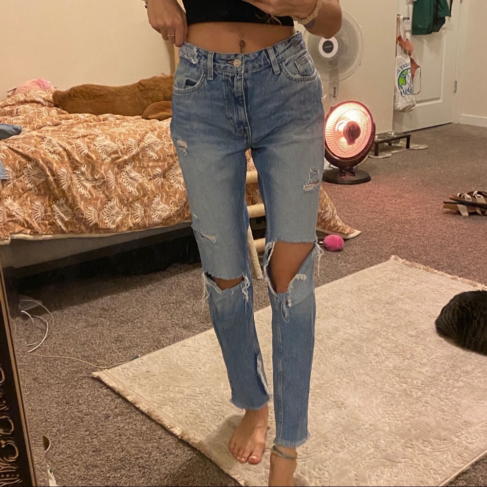 Zara slim straight boyfriend jeans